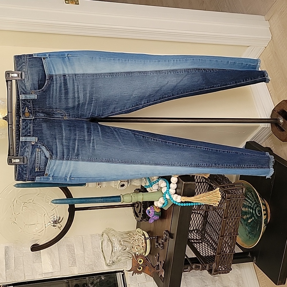 Michael Kors, Side Seam Insert Multi -Colored Denim Blue Jeans, 5 Pocket,  Sz 6